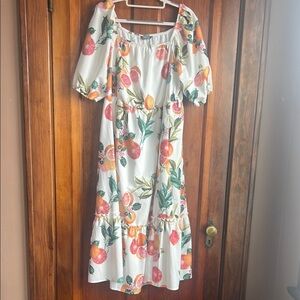 BloomChic Pink and Orange Ruffled Tiered Sundress